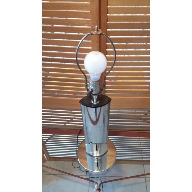 Mid-Century Modern Mid-Century Chrome Flattened Cylinder Table Lamp by Prestige Products For Sale - Image 3 of 13