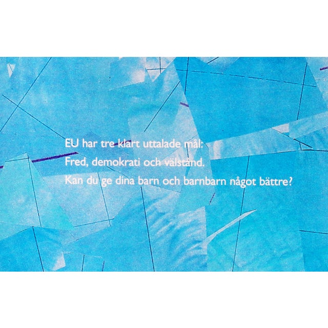 Mid-Century Modern 1993 Swedish Map Poster, Bird-Shaped EU/European Map (Swedish Text) For Sale - Image 3 of 6