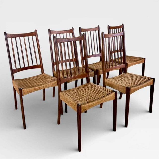 Vintage Danish MK200 Dining Chairs by Arne Hovmand-Olsen, Set of 6 For Sale - Image 9 of 11
