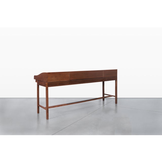 Vintage Rosewood Tambour Door Desk by Edward Wormley for Dunbar, 1950s For Sale - Image 11 of 15