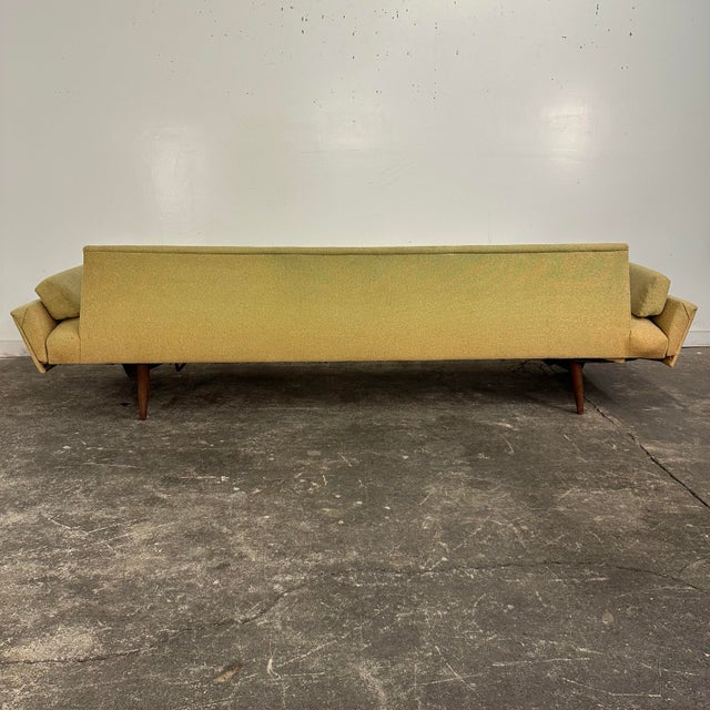 Green Mid 20th Century Adrian Pearsall Gondola Sofa With Walnut Frame For Sale - Image 8 of 12