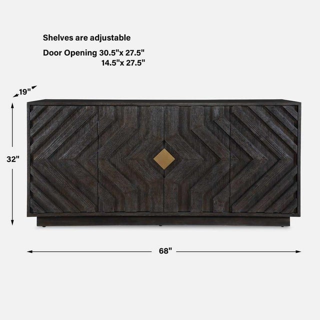 This elegant four-door cabinet beautifully merges contemporary /rustic elements with modern sophistication. The cabinet...