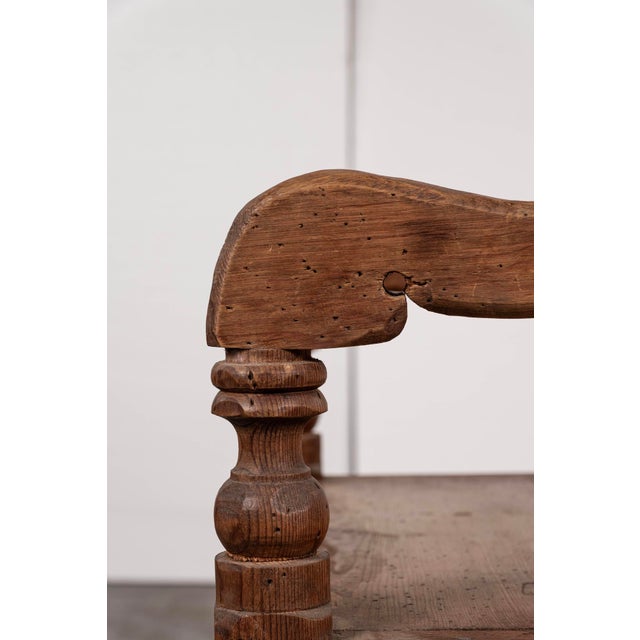 Mid 20th Century Set of 6 Spanish Revival Rustic Carved Oak Dining Chairs For Sale - Image 4 of 8