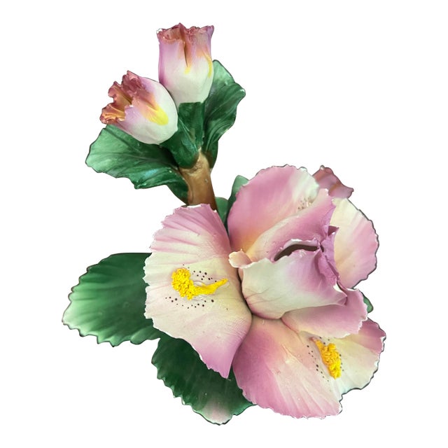 1970s Italian Capodimonte Floral Ceramic Decor Piece For Sale