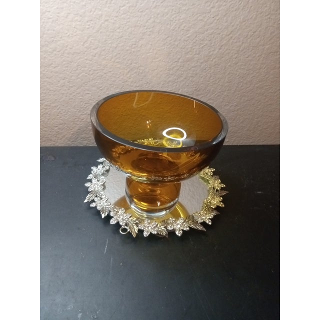 EXQUISITE Waterford Amber Crystal 6" Pedestal Bowl The EXQUISITE Waterford Amber Crystal 6" Pedestal Bowl is a luxurious...