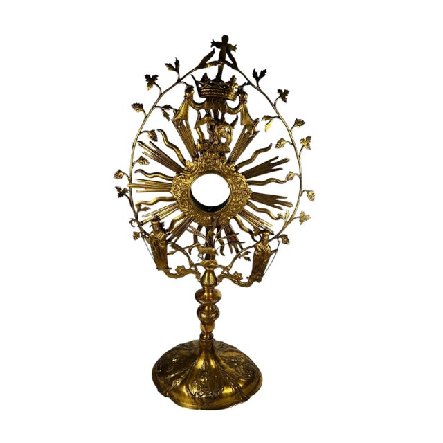 Metal Late 18th Century Gilded Italian Monstrance For Sale - Image 7 of 10