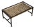 Contemporary Coffee Table Made with Antique Door Fragment on Custom Iron Base For Sale