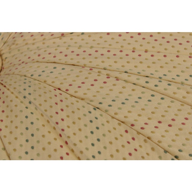 Custom Yellow Tufted Pleated Round Ottoman For Sale In Philadelphia - Image 6 of 13