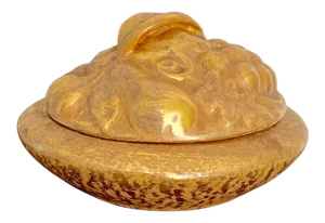 Vintage Stangle 22k Gold Brushed Ceramic Fruit Box