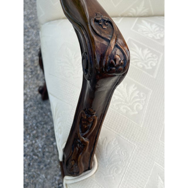 Mid 20th Century Carved Bishops French Upholstered Chair For Sale - Image 10 of 12