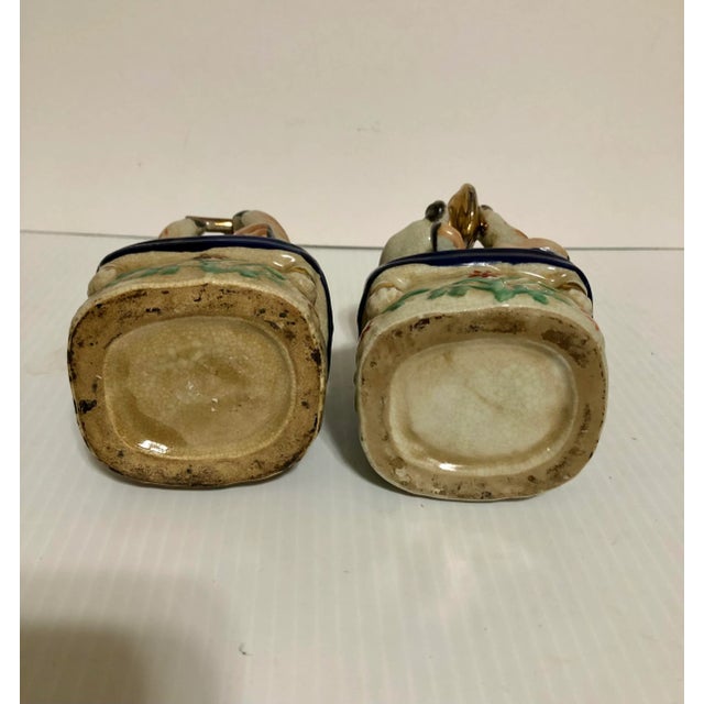 1920s Antique 1920s English Staffordshire Style Ceramic Musical Pigs - Set of 2 For Sale - Image 5 of 6