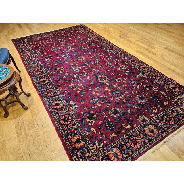 Antique Persian 'Manchester' Kashan Gallery Rug, Wool, Allover Floral Design For Sale - Image 11 of 12