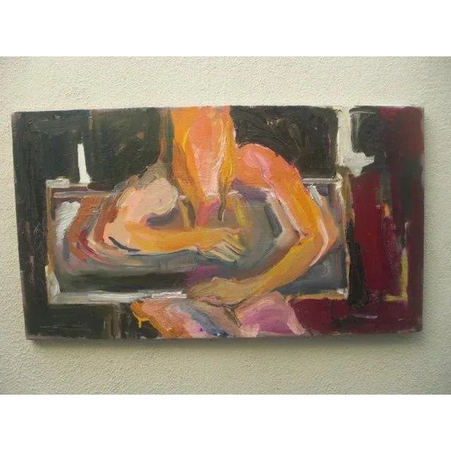 Mid Century Modern Impressionist Nude Holding Painting For Sale - Image 12 of 12