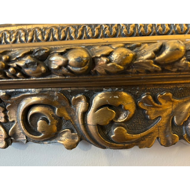 Antique Baroque 19th Century Rectangular Carved iFrench Gold Leaf Mirror For Sale - Image 4 of 11