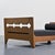 Wood Vintage Oak Bed by René Gabriel, Lieuvin, 1948 For Sale - Image 7 of 14