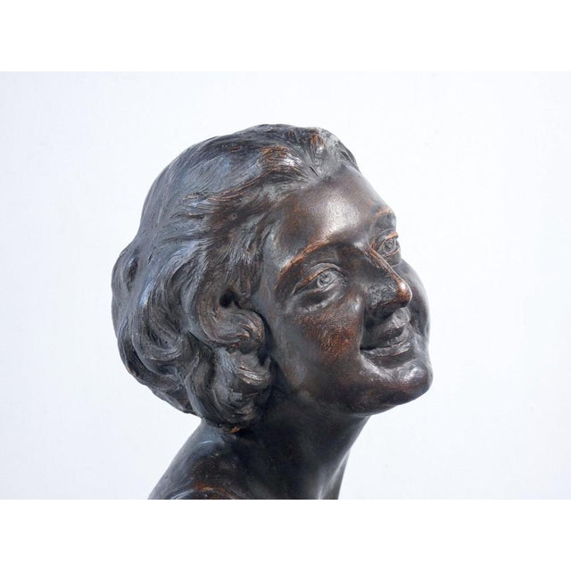 Stone Terracotta Bust of Young Woman For Sale - Image 7 of 18