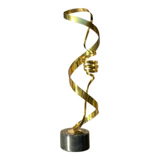 Vintage Contemporary Curtis Jere Brass Sculpture For Sale