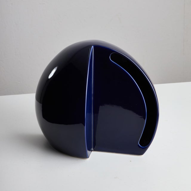 Blue Hemisphere Ceramic Table Lamp from Perdomello 70, 1970s For Sale - Image 18 of 18