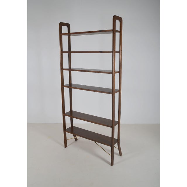Danish Freestanding Wall Rack with Brass Accents, 1960s For Sale - Image 4 of 9