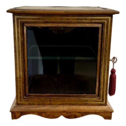 Victorian Burr Walnut and Brass Table Cabinet, 1860s For Sale