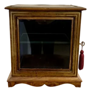 Victorian Burr Walnut and Brass Table Cabinet, 1860s