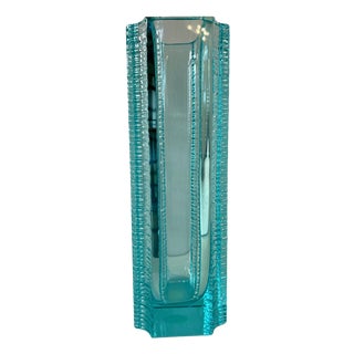 Bohemia Beryl Art Glass Vase by Milos Philip for Skrodlovice, 1950s For Sale