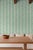 Traditional Garden Leaf Stripe Grasscloth Wallpaper by House Party | Sage & Mint Green | 6 Yards For Sale - Image 3 of 6
