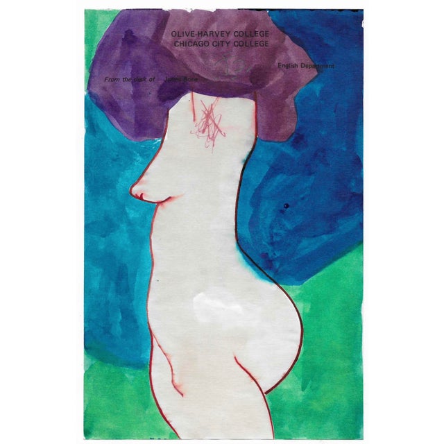Figurative 1970s James Bone Nude Watercolor For Sale - Image 3 of 3