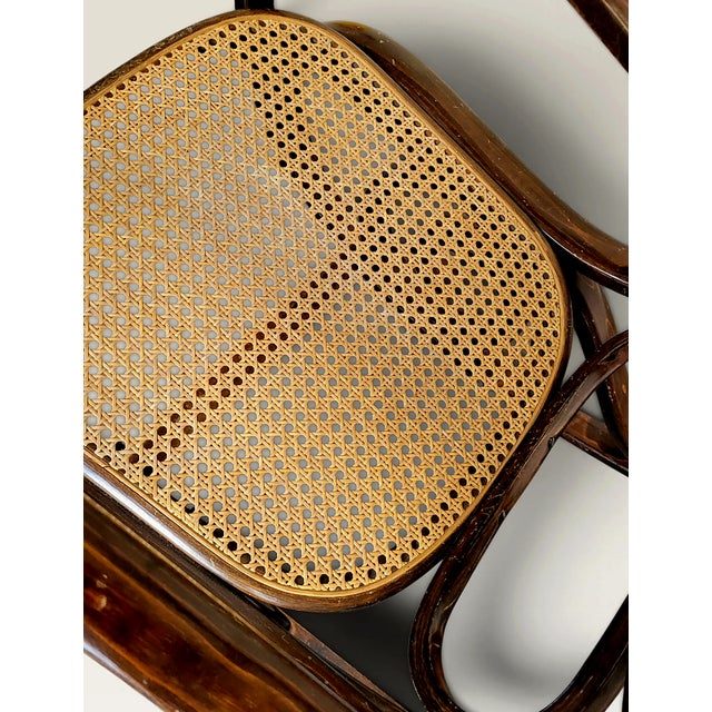 Antique Bentwood Beech and Cane Rocking Chair in the style of Thonet, 1890 For Sale - Image 9 of 18