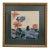 Vintage Framed Floral Needlepoint After Hokusai – Poppies and Butterfly For Sale