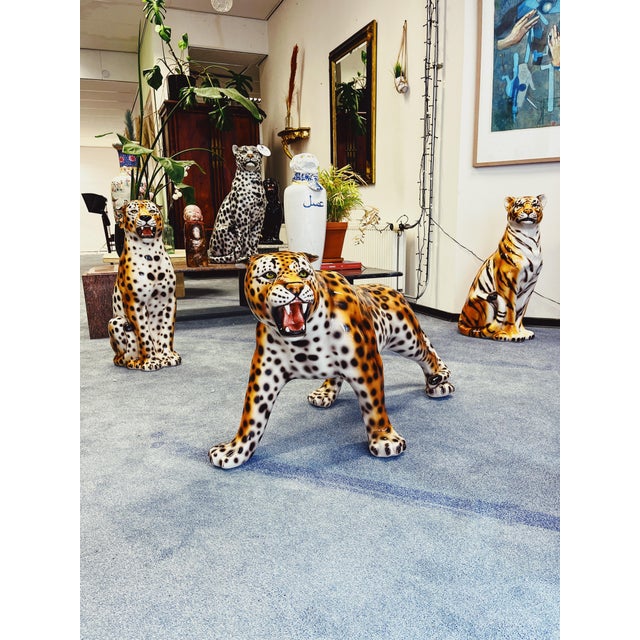 Snow Leopard Figurine in Ceramic by Ceramiche Boxer For Sale - Image 11 of 12