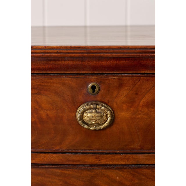 19th Century Victorian Flame Mahogany Bowfront Chest With Urn Hardware For Sale - Image 9 of 15