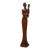 Oriental Brown Wood Carved Slim Artistic Holding Pipa Lady Figure For Sale