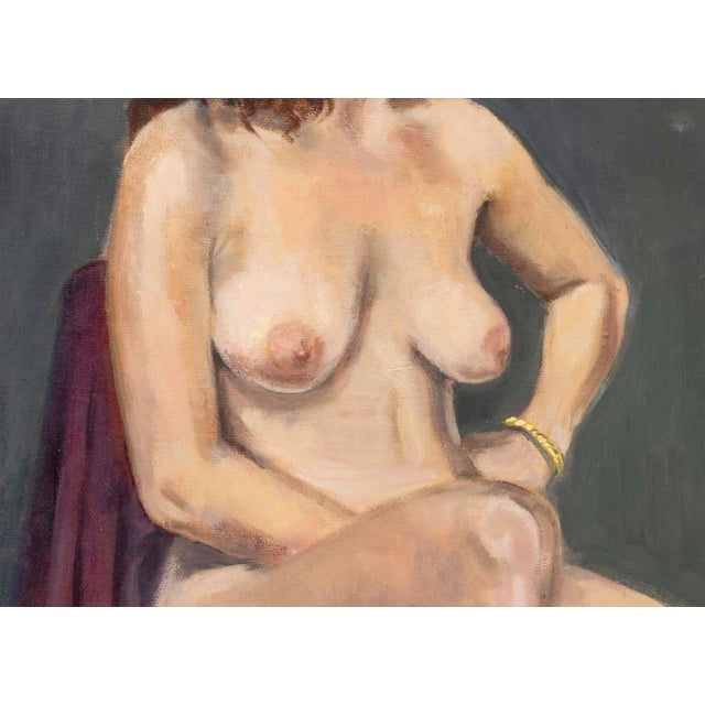 Contemporary Marion Rothenberg Seated Nude Oil on Canvas For Sale - Image 3 of 6