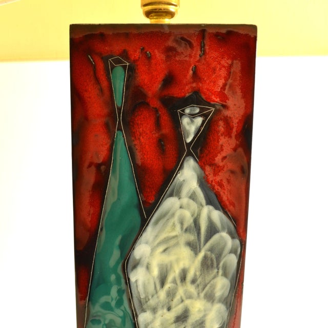 Wood San Marino Ceramic Table Lamp, Italy, 1960s For Sale - Image 7 of 12