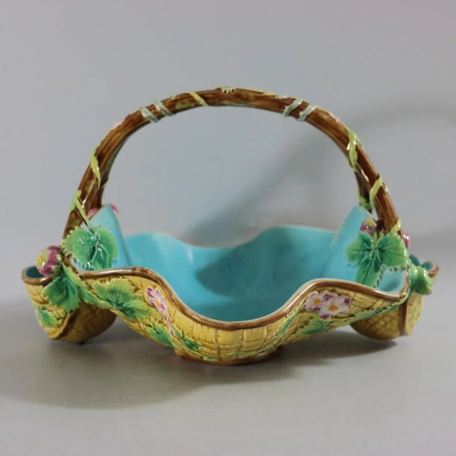 Antique George Jones Majolica Yellow Basket For Sale - Image 6 of 13