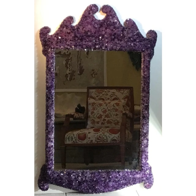 Amethyst Crystal Quartz Wall Mirror For Sale - Image 4 of 13