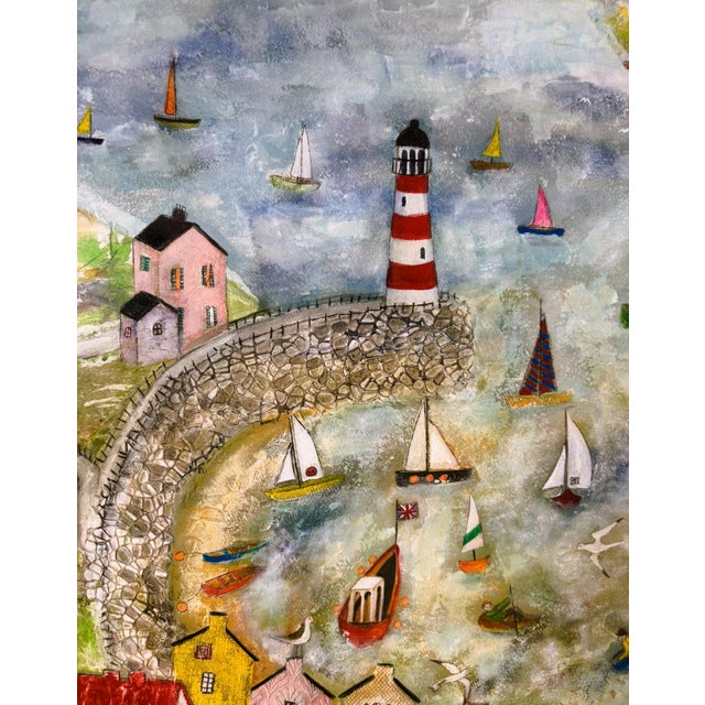 Coastal Rosa Sepple “The Cove” Signed Limited Edition Coastal Village Print For Sale - Image 3 of 12