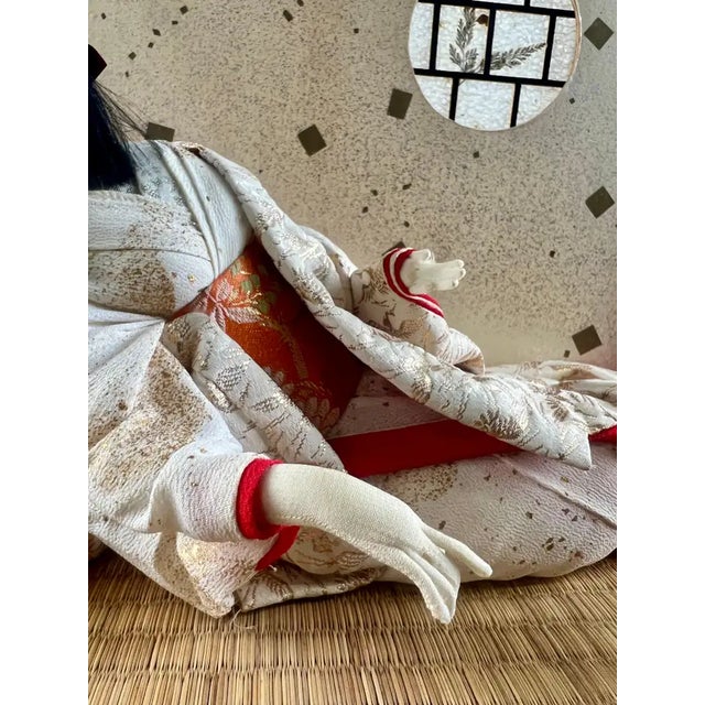 Red Japanese Geisha Princess Doll in Original Glass & Wood Case For Sale - Image 8 of 13