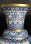 Rare Pair of Large Chinese Ming Style Blue and White Cloisonné Vases For Sale - Image 4 of 12