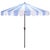Meze 9 Ft Crank Umbrella, Baby Blue Cabana Stripe/Brown Pole For Sale - Image 9 of 9