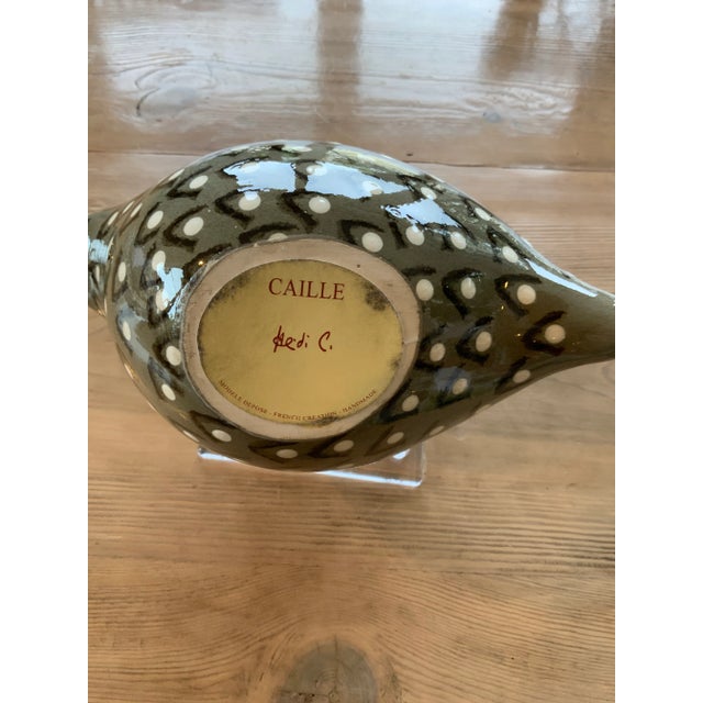 Pair of Grey and White Ceramic Cailles (Quails) by Heidi Caillard, Les Céramiques De Lussan For Sale In Los Angeles - Image 6 of 8