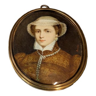 Early 19th Century Miniature Painting of a Lady by Streicher For Sale