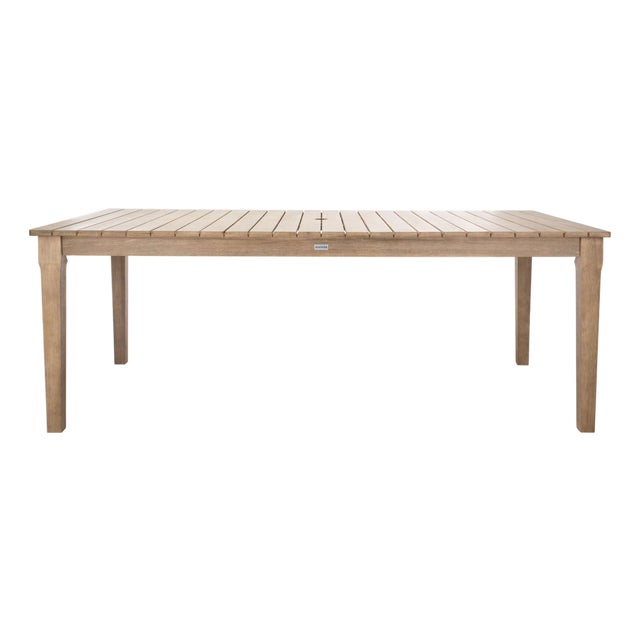 Dominica Wooden Outdoor Dining Table, Natural For Sale