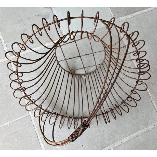 Circa 1980 Nicely-Sized Victorian-Style Steel Wirework Planter Basket & Forged Steel Stand – 2 Pieces For Sale - Image 12 of 18