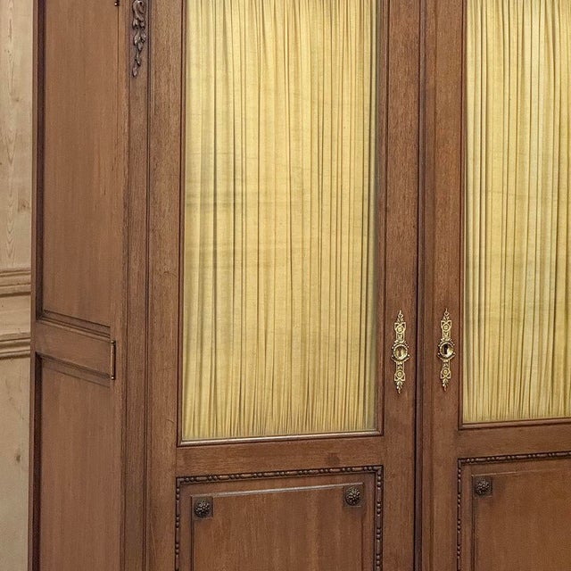 Chestnut Antique French Louis XVI Vitrine ~ Petite Bookcase ~ Bibliotheque For Sale - Image 8 of 16