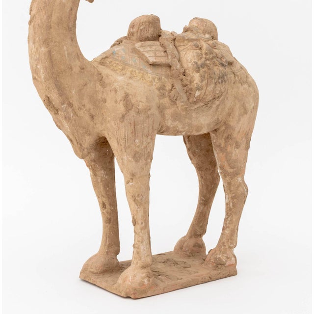 Chinese Tang Style Standing Camel Pottery Sculpture | Chairish