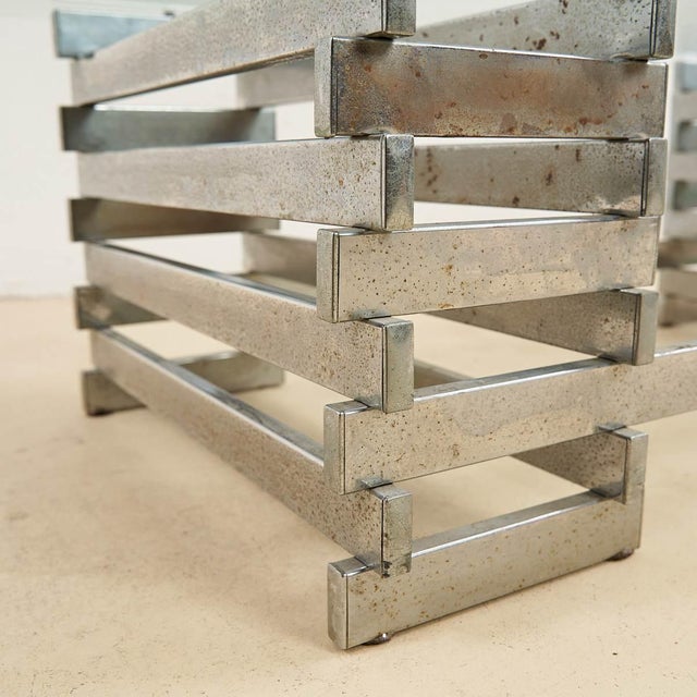 Metal Vintage Coffee Table with Chrome Base For Sale - Image 7 of 9