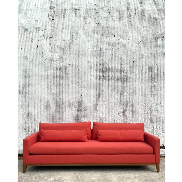 Vintage Boho Kravet Tuxedo Sofa in Perennials Nailhead For Sale - Image 10 of 12