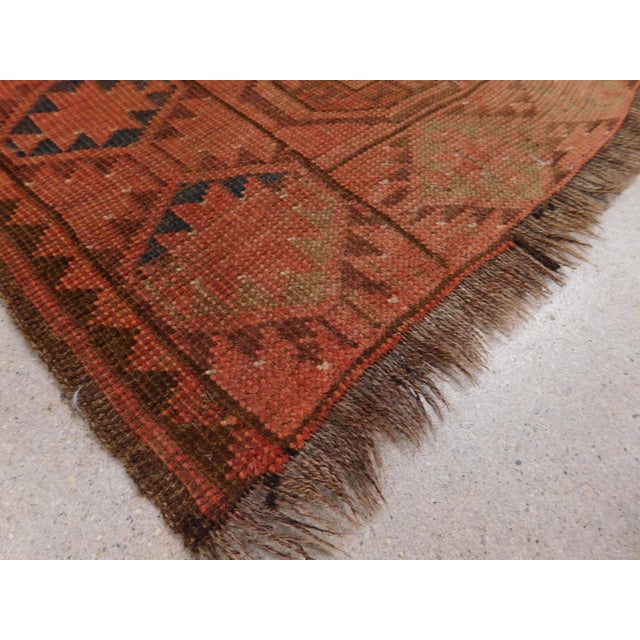 Red Antique Afghan Bokhara Rug. For Sale - Image 8 of 9